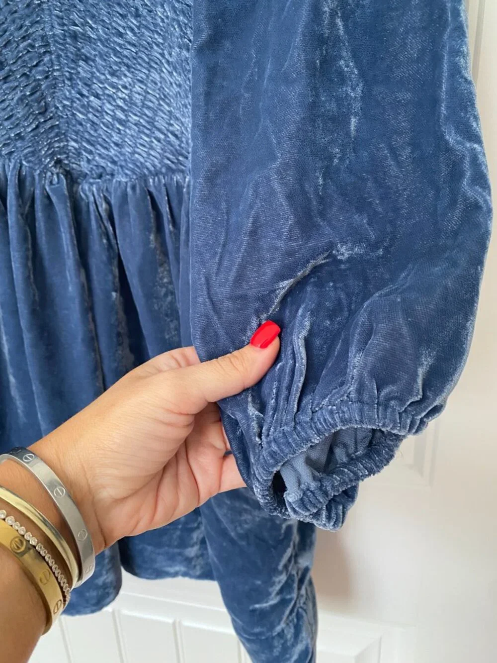 Free People NWT | Farrier Velvet Mini Dress in Harbor